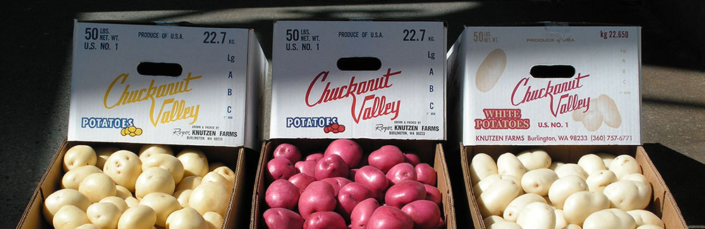 Yellow, Red, and White potatoes